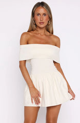 Wherever You Are Mini Dress Off White