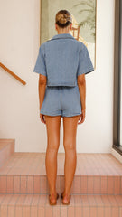 Olivia Top and Skort Set - Light Denim
