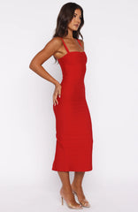 Sugar And Spice Bandage Midi Dress Red