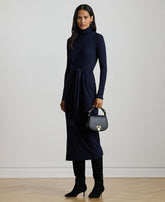 Lauren Ralph Lauren Women's Tie-Front Turtle Neck Dress
