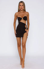 Sundown Strapless Mini Dress Chocolate