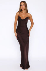 Over My Head Maxi Dress Chocolate